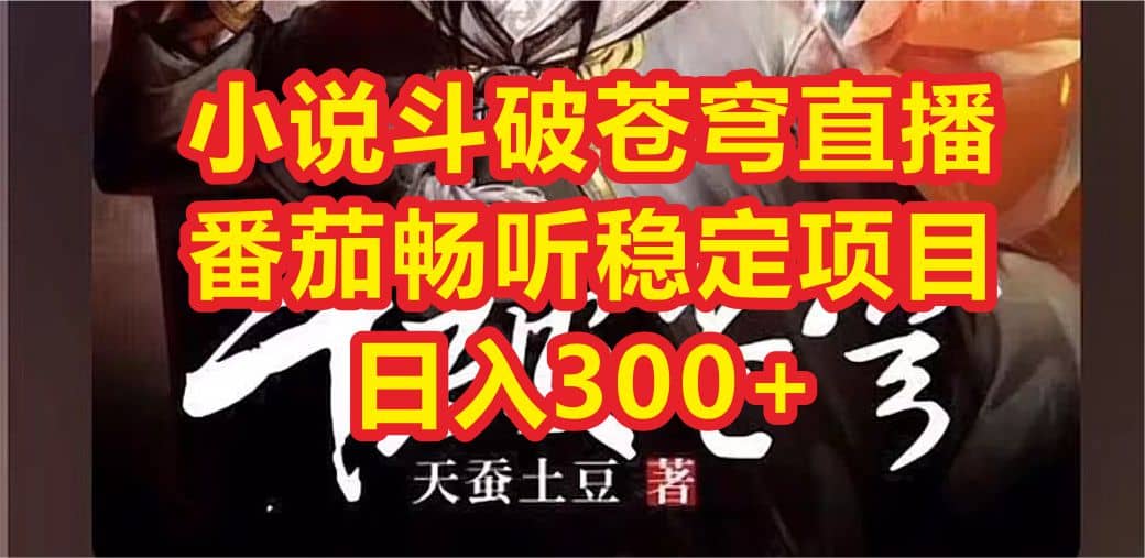 小说斗破苍穹直播，番茄畅听日入300+稳定项目-宁率网络知识库