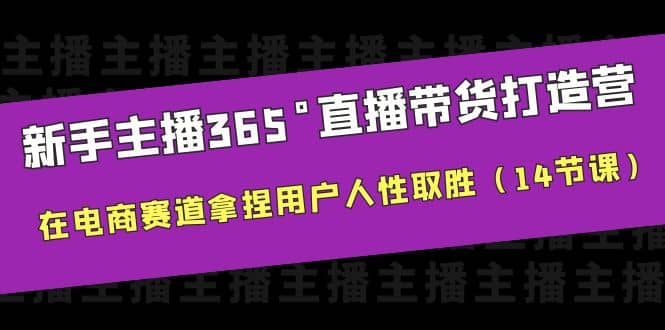 新手主播365°直播带货·打造营，在电商赛道拿捏用户人性取胜（14节课）-宁率网络知识库
