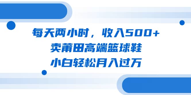 每天两小时，收入500+，卖莆田高端篮球鞋，小白轻松月入过万（教程+素材）-宁率网络知识库