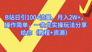 B站日引100+流量，月入2W+，操作简单，一条龙实操玩法分享给你（教程+资源）-宁率网络知识库