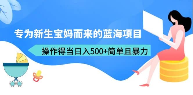 专为新生宝妈而来的蓝海项目，操作得当日入500+简单且暴力（教程+工具）-宁率网络知识库