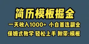 靠简历模板赛道掘金，一天收入1000+小白首选副业，保姆式教学（教程+模板）-宁率网络知识库