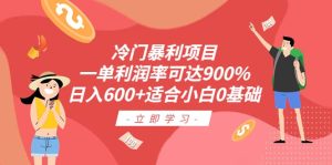 冷门暴利项目,一单利润率可达900%,日入600+适合小白0基础(教程+素材)-宁率网络知识库