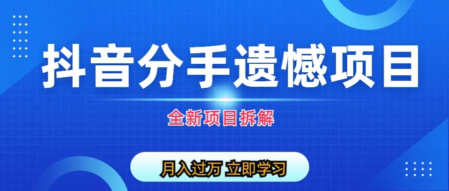 自媒体抖音分手遗憾项目私域项目拆解-宁率网络知识库