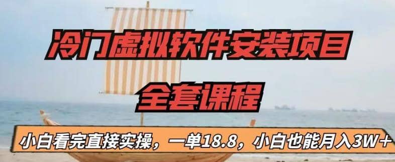 冷门虚拟软件安装项目，一单18.8，小白也能月入3W＋-宁率网络知识库
