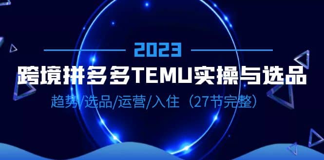 2023跨境·拼多多·TEMU实操与选品，趋势·选品·运营·入住（27节完整）-宁率网络知识库