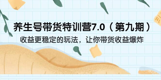 养生号带货特训营7.0（第九期）收益更稳定的玩法 让你带货收益爆炸（11节）-宁率网络知识库