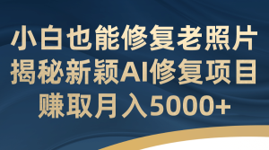 小白也能修复老照片！揭秘新颖AI修复项目，赚取月入5000+-宁率网络知识库