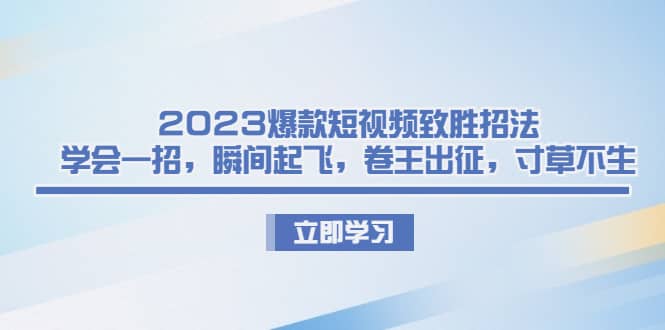 2023爆款短视频致胜招法，学会一招，瞬间起飞，卷王出征，寸草不生-宁率网络知识库