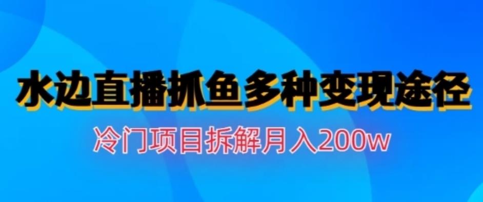 水边直播抓鱼，多种变现途径冷门项目，月入200w拆解【揭秘】-宁率网络知识库