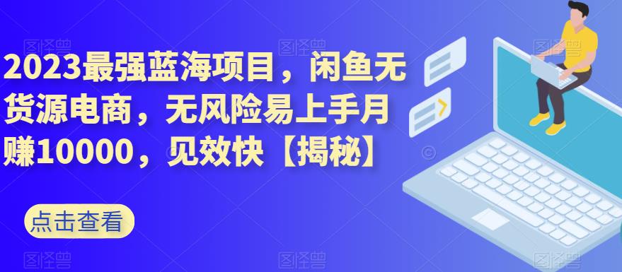 2023最强蓝海项目，闲鱼无货源电商，无风险易上手月赚10000，见效快【揭秘】-宁率网络知识库