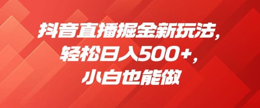 抖音直播掘金新玩法，轻松日入500+，小白也能做【揭秘】-宁率网络知识库