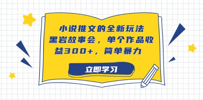 小说推文的全新玩法，黑岩故事会，单个作品收益300+，简单暴力-宁率网络知识库