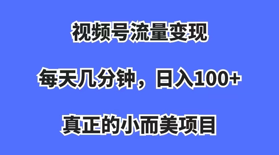 视频号流量变现，每天几分钟，收入100+，真正的小而美项目-宁率网络知识库