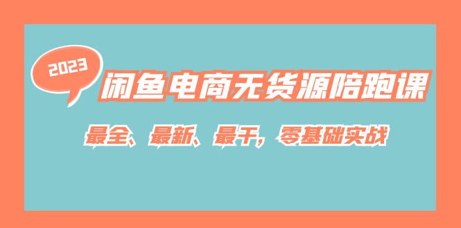 闲鱼电商无货源陪跑课，最全、最新、最干，零基础实战！-宁率网络知识库