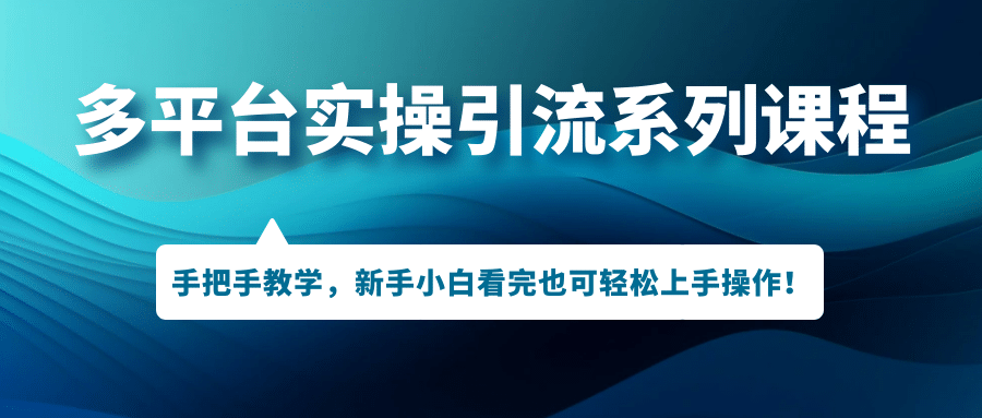 多平台实操引流系列课程，手把手教学，新手小白看完也可轻松上手引流操作-宁率网络知识库
