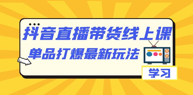 抖音·直播带货线上课，单品打爆最新玩法（12节课）-宁率网络知识库