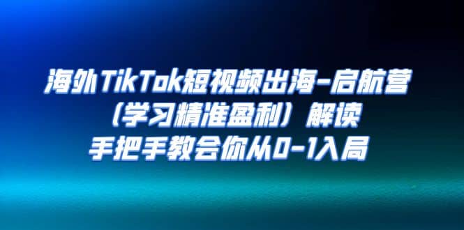 海外TikTok短视频出海-启航营（学习精准盈利）解读，手把手教会你从0-1入局-宁率网络知识库