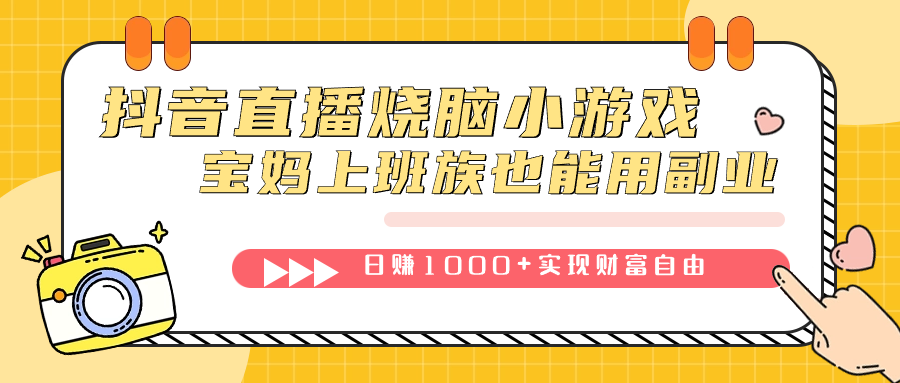 抖音直播烧脑小游戏，不需要找话题聊天，宝妈上班族也能用副业日赚1000+-宁率网络知识库