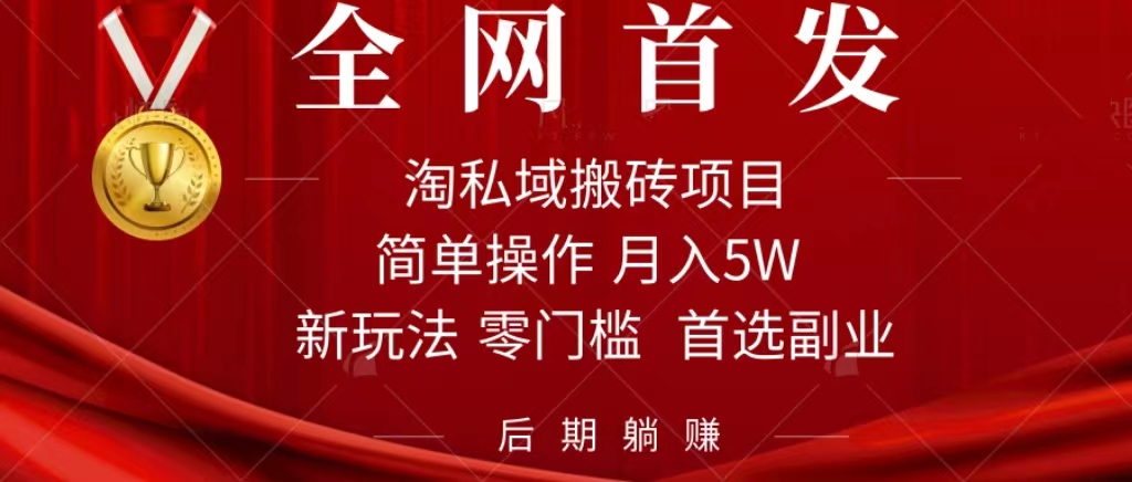 淘私域搬砖项目，利用信息差月入5W，每天无脑操作1小时，后期躺赚-宁率网络知识库