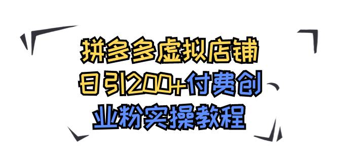 拼多多虚拟店铺日引200+付费创业粉实操教程-宁率网络知识库