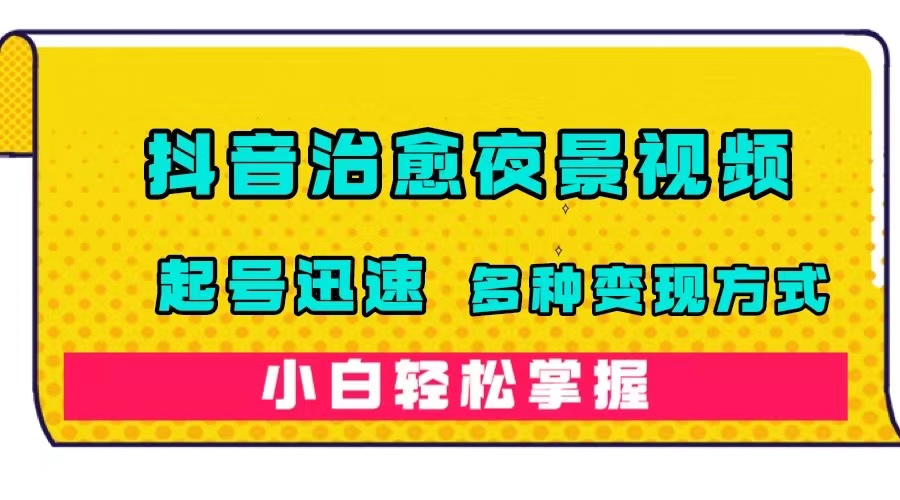 抖音治愈系夜景视频，起号迅速，多种变现方式，小白轻松掌握（附120G素材）-宁率网络知识库