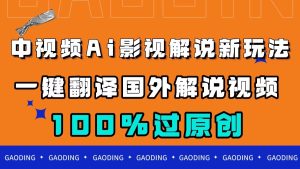 中视频AI影视解说新玩法，一键翻译国外视频搬运，百分百过原创-宁率网络知识库