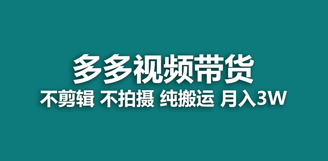 【蓝海项目】多多视频带货，纯搬运一个月搞了5w佣金，小白也能操作【揭秘】-宁率网络知识库