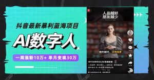 抖音最新暴利蓝海项目,AI数字人,一周涨粉10万+,单月变现30万-宁率网络知识库