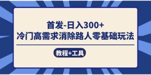 首发日入300+  冷门高需求消除路人零基础玩法（教程+工具）-宁率网络知识库
