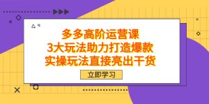 拼多多高阶·运营课，3大玩法助力打造爆款，实操玩法直接亮出干货-宁率网络知识库