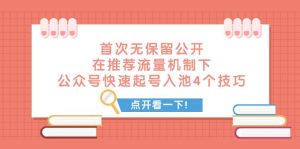 某付费文章 首次无保留公开 在推荐流量机制下 公众号快速起号入池的4个技巧-宁率网络知识库