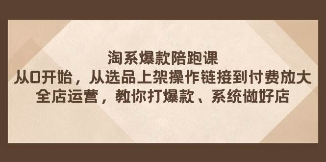 淘系爆款陪跑课 从选品上架操作链接到付费放大 全店运营 打爆款 系统做好店-宁率网络知识库
