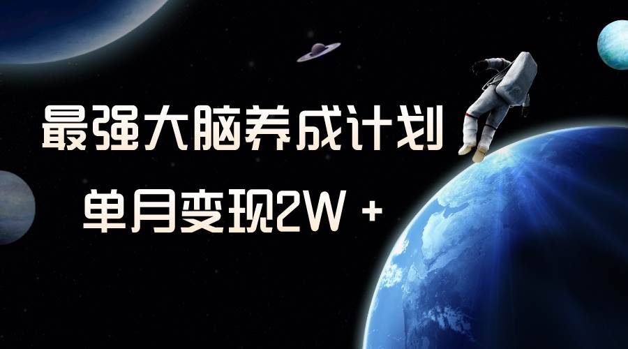 冷门虚拟项目，最强大脑养成计划，一个月变现2W＋-宁率网络知识库
