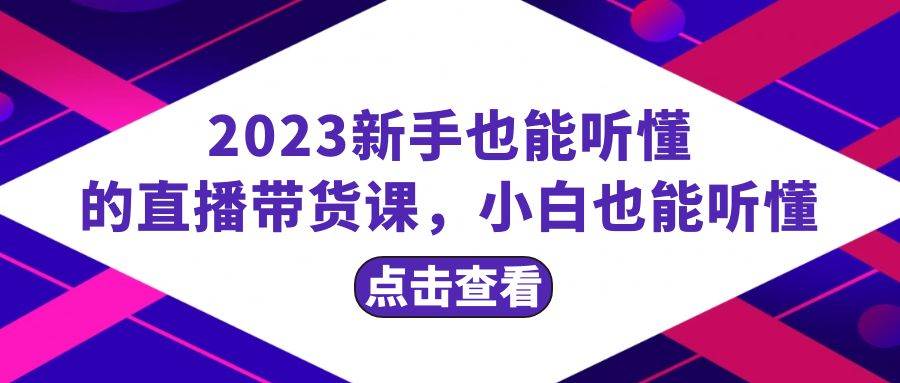 2023新手也能听懂的直播带货课，小白也能听懂，20节完整-宁率网络知识库