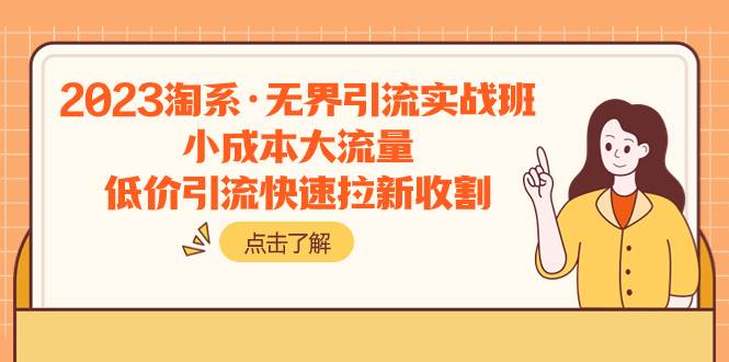 2023淘系·无界引流实战班：小成本大流量，低价引流快速拉新收割-宁率网络知识库