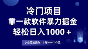 冷门项目靠一款软件，暴力掘金日入1000＋，小白轻松上手-宁率网络知识库