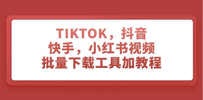 TIKTOK，抖音，快手，小红书视频批量下载工具加教程-宁率网络知识库