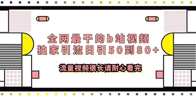 全网最干的b站视频独家引流日引50到80+流量视频很长请耐心看完-宁率网络知识库