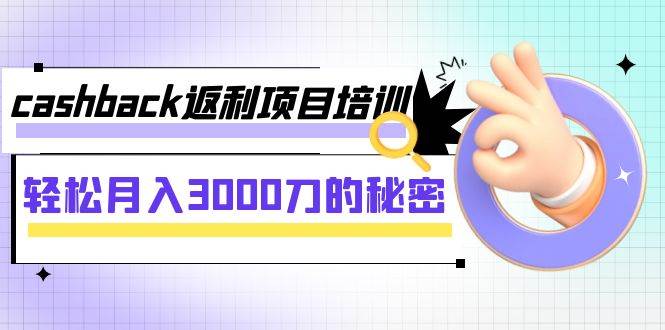 cashback返利项目培训：轻松月入3000刀的秘密（8节课）-宁率网络知识库