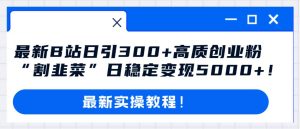 最新B站日引300+高质创业粉教程!“割韭菜”日稳定变现5000+!-宁率网络知识库