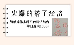 火爆的搭子经济，简单操作多种平台玩法结合，单日变现1000+-宁率网络知识库