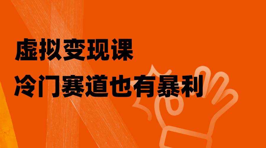 虚拟变现课，冷门赛道也有暴利，手把手教你玩转冷门私域-宁率网络知识库