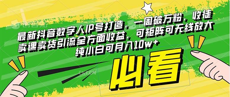 最新抖音数字人IP号打造，一周破万粉，收徒卖课卖货引流全方面收益-宁率网络知识库