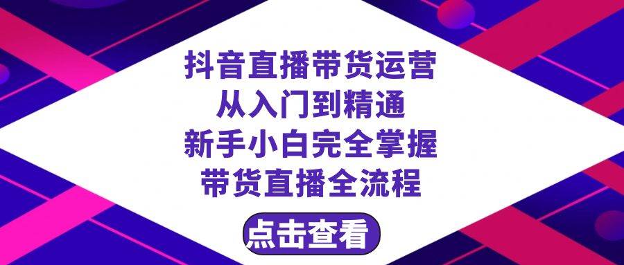 抖音直播带货 运营从入门到精通，新手完全掌握带货直播全流程（23节）-宁率网络知识库