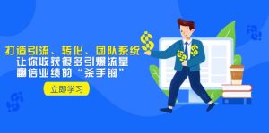 教你打造引流、转化、团队系统,让你收获很多引爆流量、翻倍业绩的“杀手锏”-宁率网络知识库