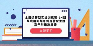 主播运营型实战训练营-第34期 从底层到起号到运营型主播到千川投放思路-宁率网络知识库