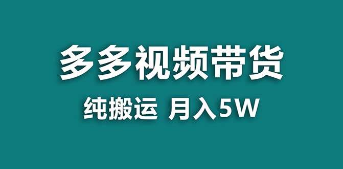 【蓝海项目】拼多多视频带货 纯搬运一个月搞了5w佣金，小白也能操作 送工具-宁率网络知识库