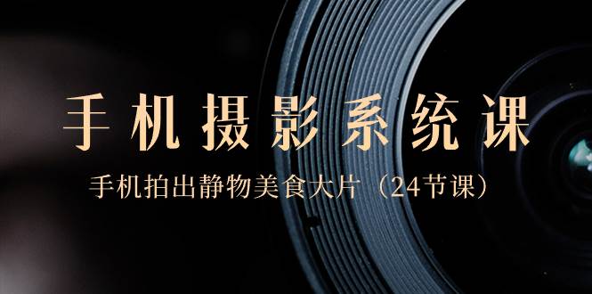 0基础-手机摄影系统课，手机拍出静物美食大片（24节课）-宁率网络知识库