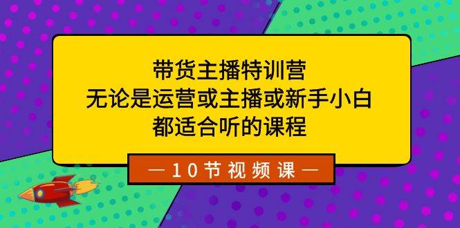 带货主播特训营：无论是运营或主播或新手小白，都适合听的课程-宁率网络知识库